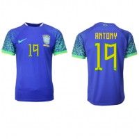 Brasil Antony #19 Fotballklær Bortedrakt VM 2022 Kortermet